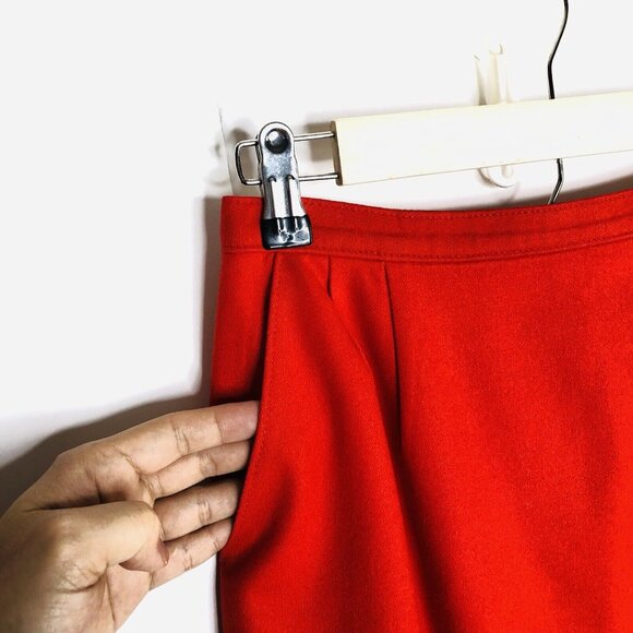 Pendleton 100% Wool Suits Set Blazer Jacket Sz 10 Skirt 12 Red Holiday Christmas - Picture 12 of 15